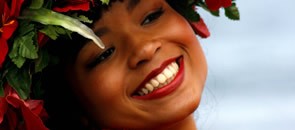 Havaiana sorrindo