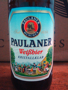 Rótulo da cerveja Paulaner Kristallklar