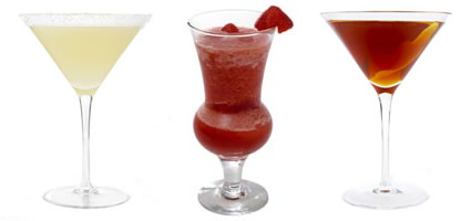 Drinks Daiquiri, Margarita e Manhattan