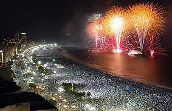 Fogos de ano novo em Copacabana