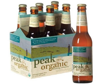 Garrafas da Peak Organic Beer