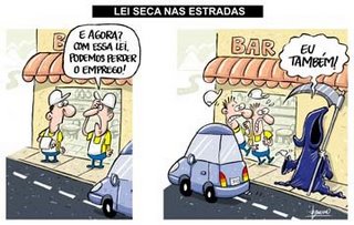 Charge da Lei Seca com a morte