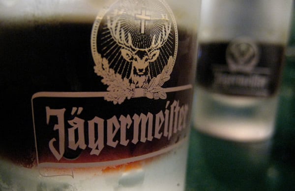 Copos da bebida Jagermeister