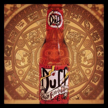 Garrafa da cerveja Duff Fim do Mundo