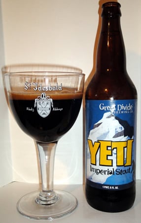 Garrafa da cerveja Great Divide Yeti Imperial Stout