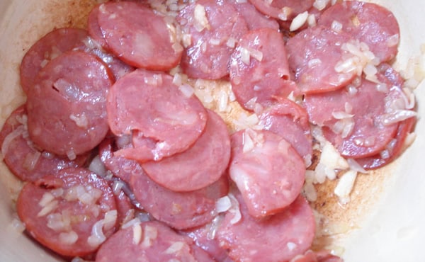 Cozinhando Linguiça Calabresa