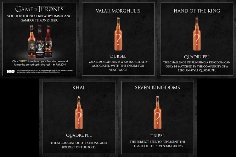 Garrafas de cerveja do Game of Thrones