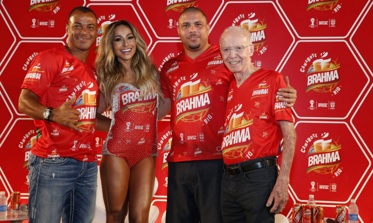 Sabrina Sato, Cafu, Ronaldo e Zagalo, embaixadores do Camarote da Brahma 2014