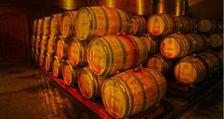 Barris de vinhos chilenos