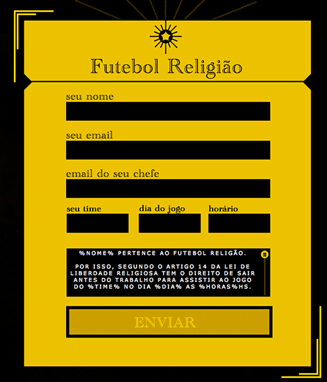 Formulário futebol e religião