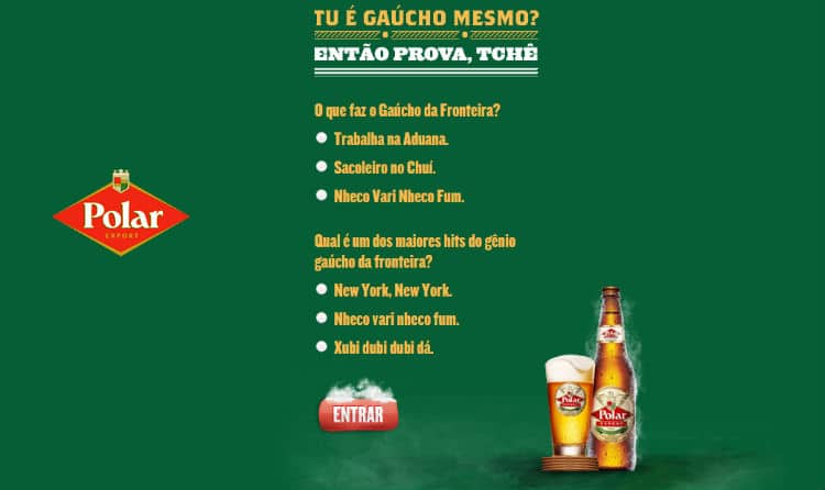 Site da cerveja Polar