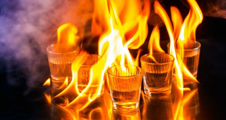 vodka pegando fogo