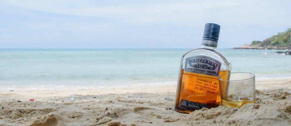 whisky na praia