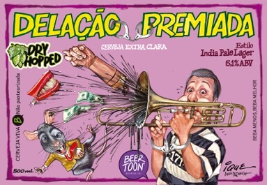 Rótulo Delação Premiada Beer Toon no Village Art Beer