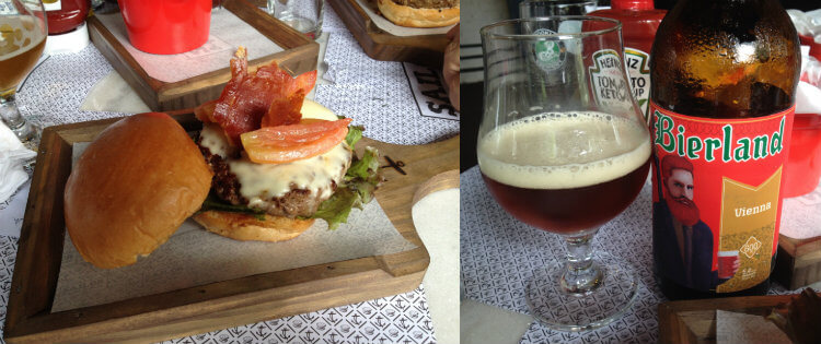 Bierland Vienna e hambúrguer do Sailor Burger Beers