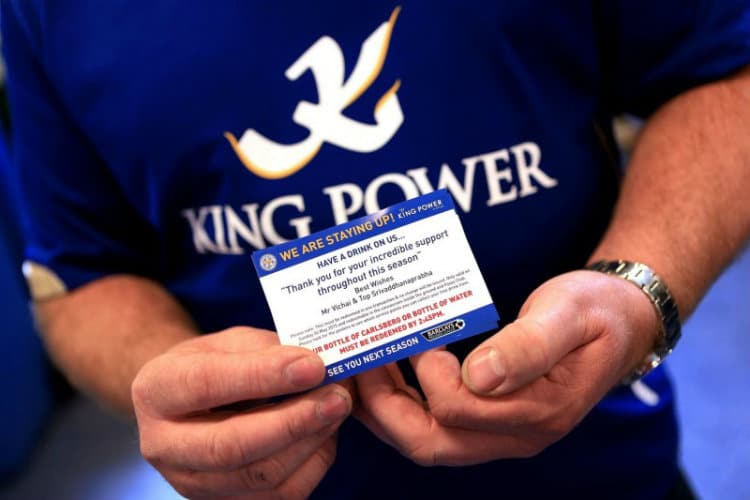 Voucher que o Leicester City dará cerveja de graça