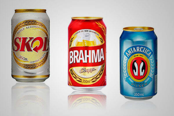 Latas da Skol, Brahma e Antarctica