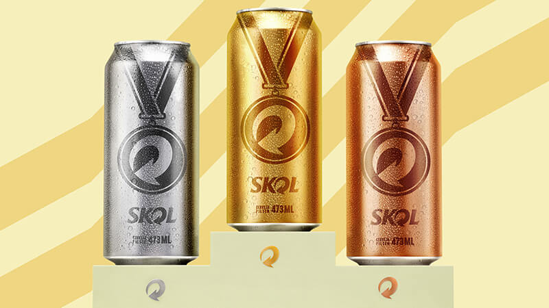 Latas oliípicas da Skol