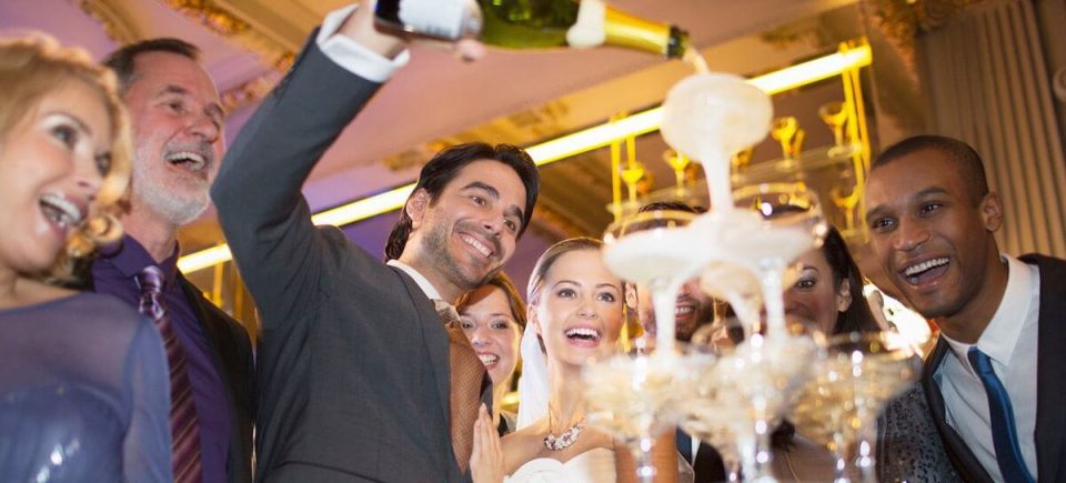 taças de bebidas no casamento