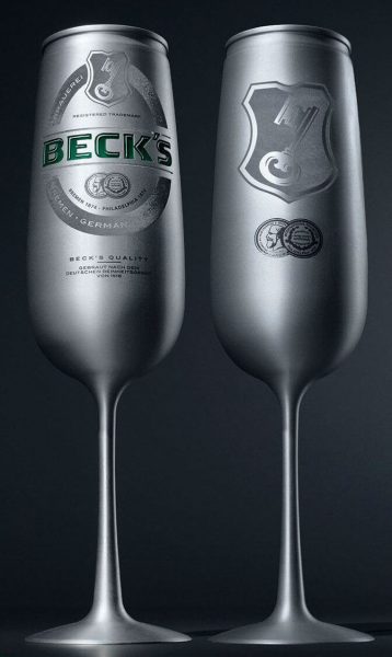 becks latinha de taça de alumínio que nem champagne