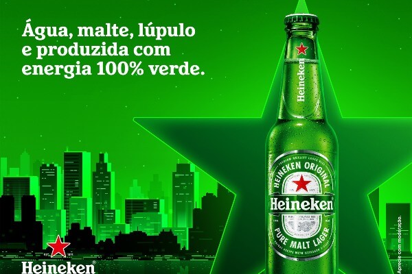 Heineken - Água, malte, lúpulo e energia verde
